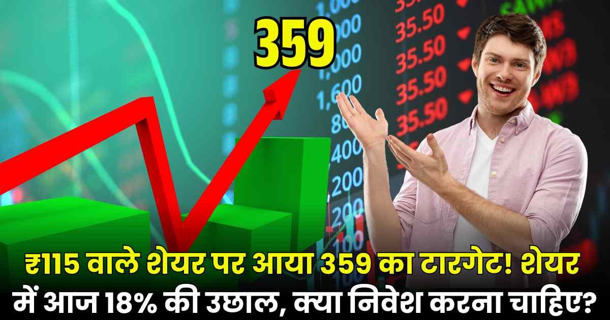 Multibagger stock: ₹115 वाले शेयर पर आया 359 का टारगेट! शेयर में आज 18% की उछाल, क्या निवेश करना चाहिए?